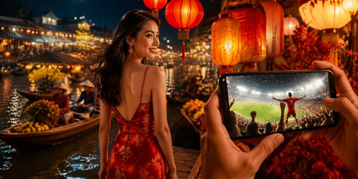 Người dùng Cần Thơ xem lịch thi đấu và đặt cược thể thao trên điện thoại tại chợ đêm